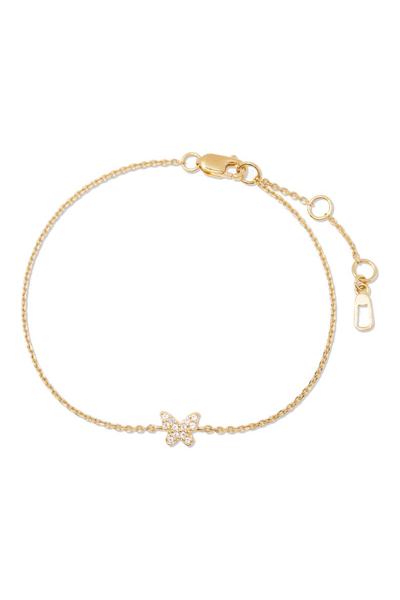 Adeline Butterfly Charm Bracelet, Main, color, GOLD