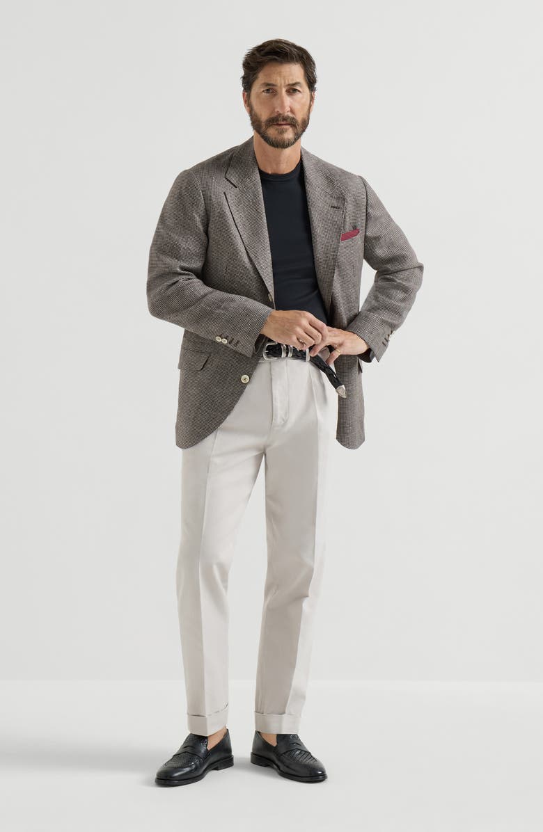 Brunello Cucinelli Gabardine garment dyed trousers, Alternate, color, Panama