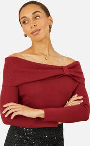 Yumi Bardot Diamante Detail Sweater