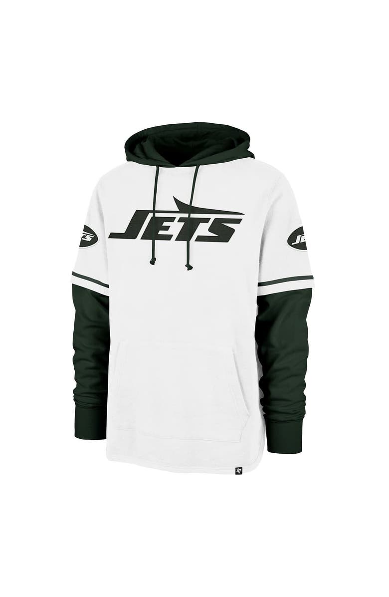 '47 Men's '47 White New York Jets Trifecta Shortstop Pullover Hoodie, Alternate, color, White