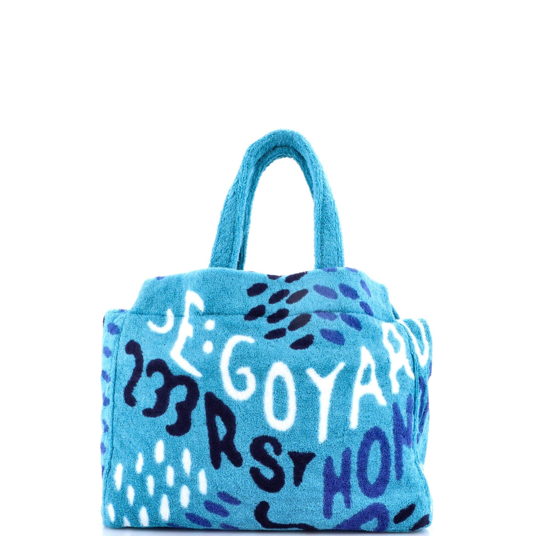 Pre-Owned Goyard Eponge Bag Printed Terry Cloth PM, Alternate, color, Blue