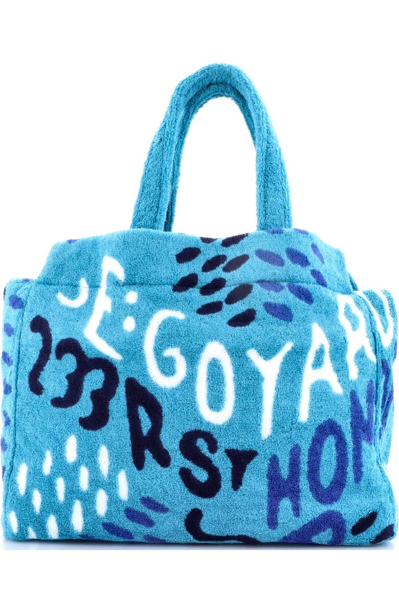 Pre-Owned Goyard Eponge Bag Printed Terry Cloth PM, Alternate, color, Blue