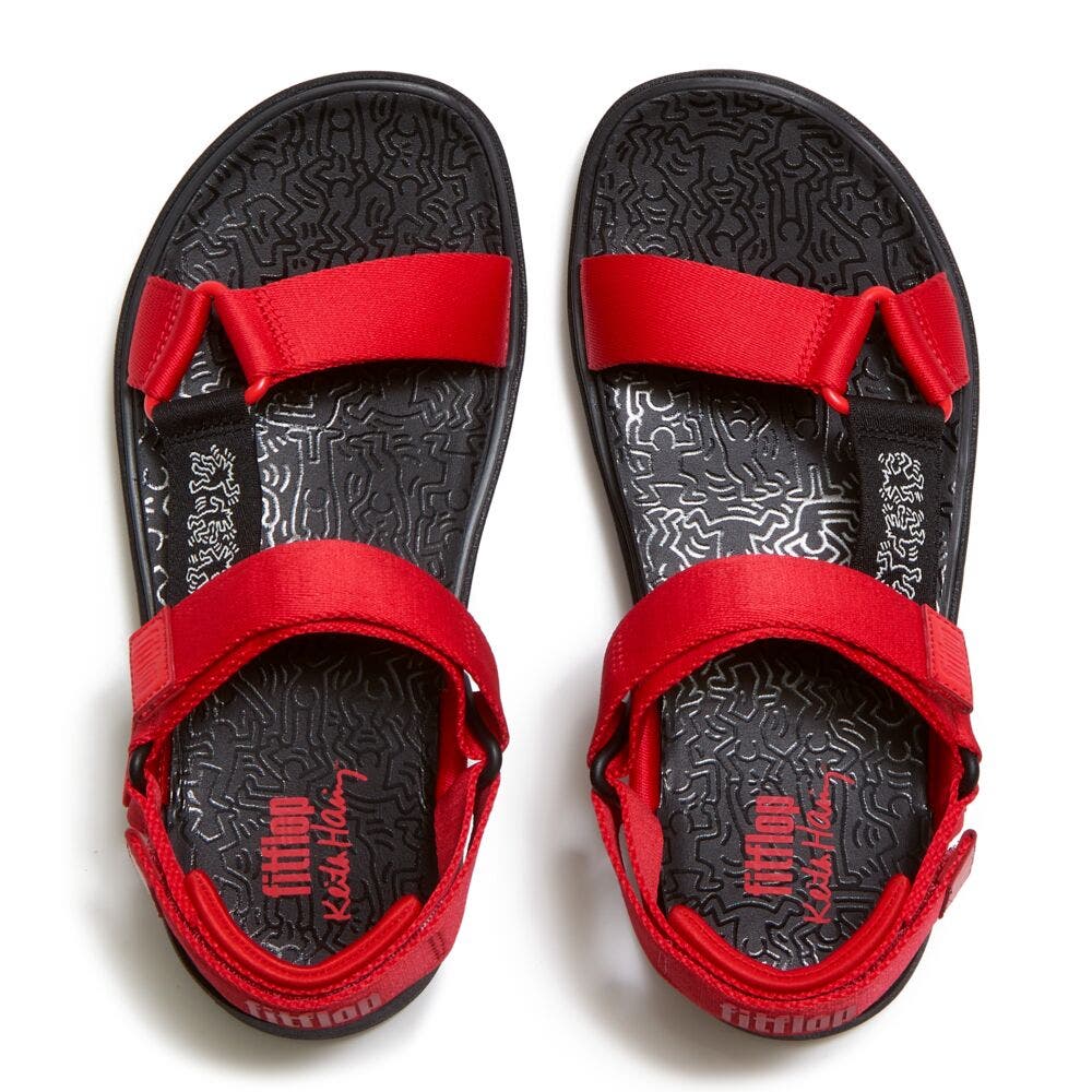FitFlop X Keith Haring Gen-FF T-Bar Sandals, Alternate, color, Signal Red