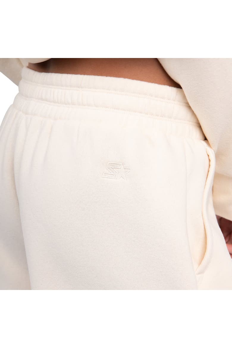 Women's Starter Cream Philadelphia Eagles Throwback Travel Pastels Fleece Short, Alternate, color, Cream