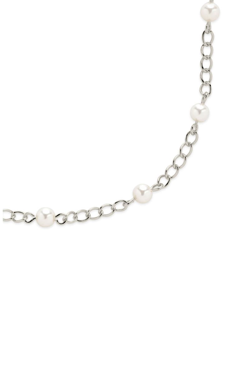 Coast Imitation Pearl Anklet, Alternate, color, SILVER