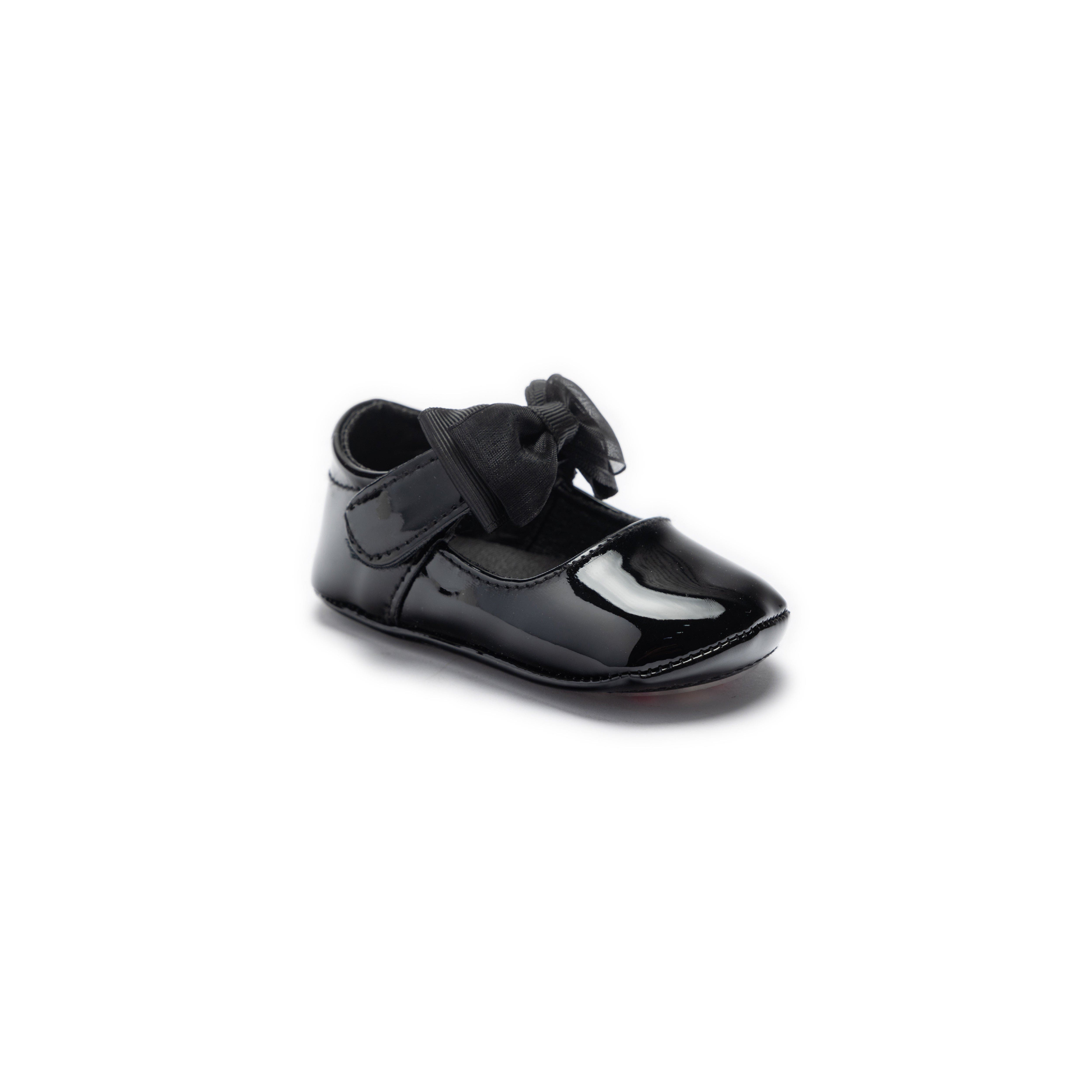 Tulleen Seraphina Bow Baby Shoes, Alternate, color, Black