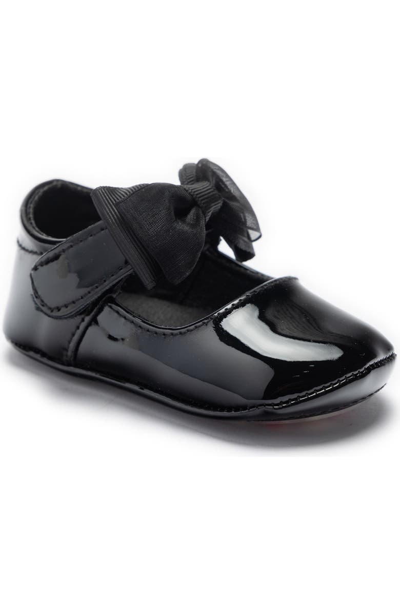 Tulleen Seraphina Bow Baby Shoes, Alternate, color, Black