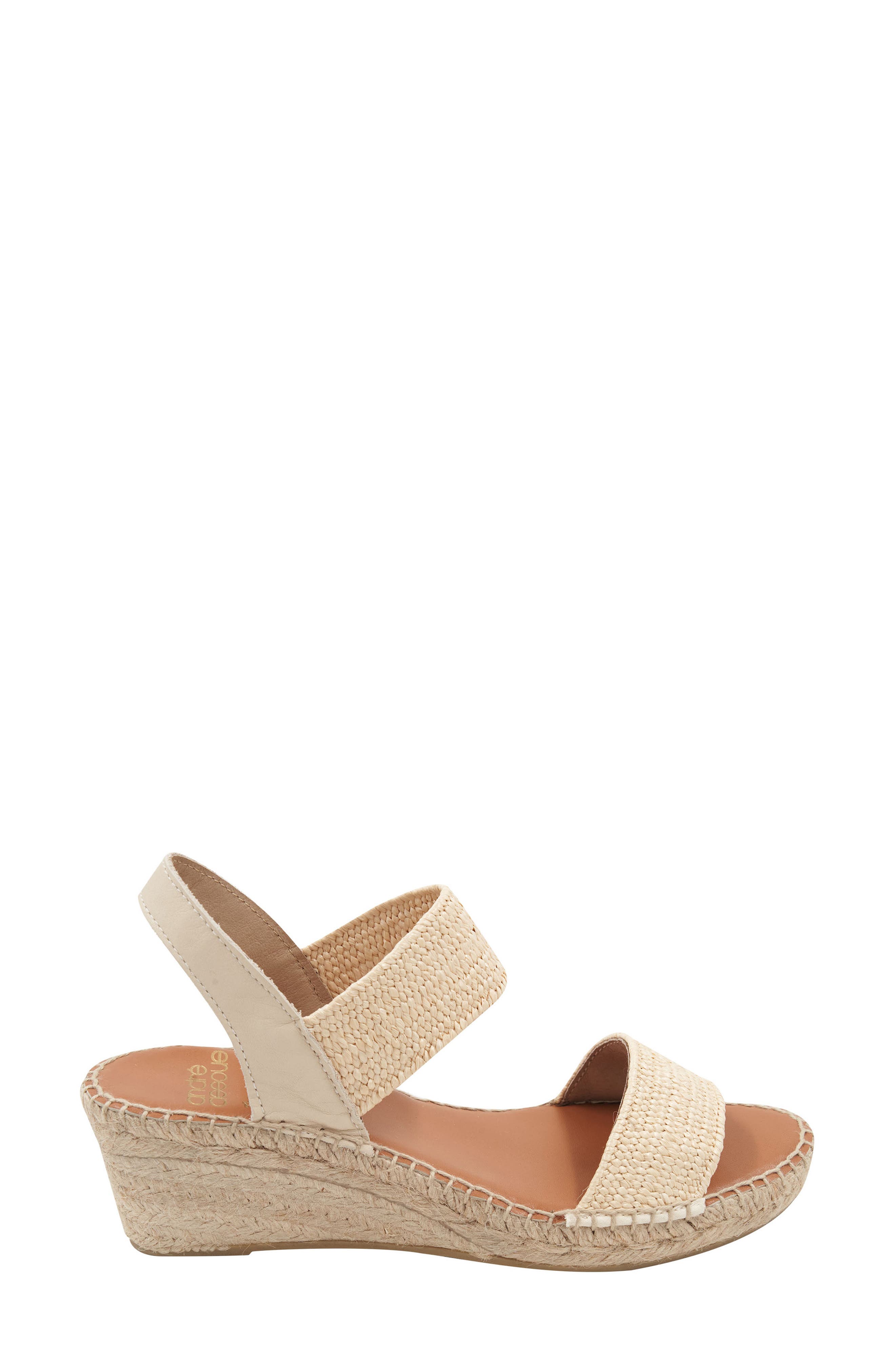 André Assous Aviana Raffia Wedge Sandal, Alternate, color, Natural