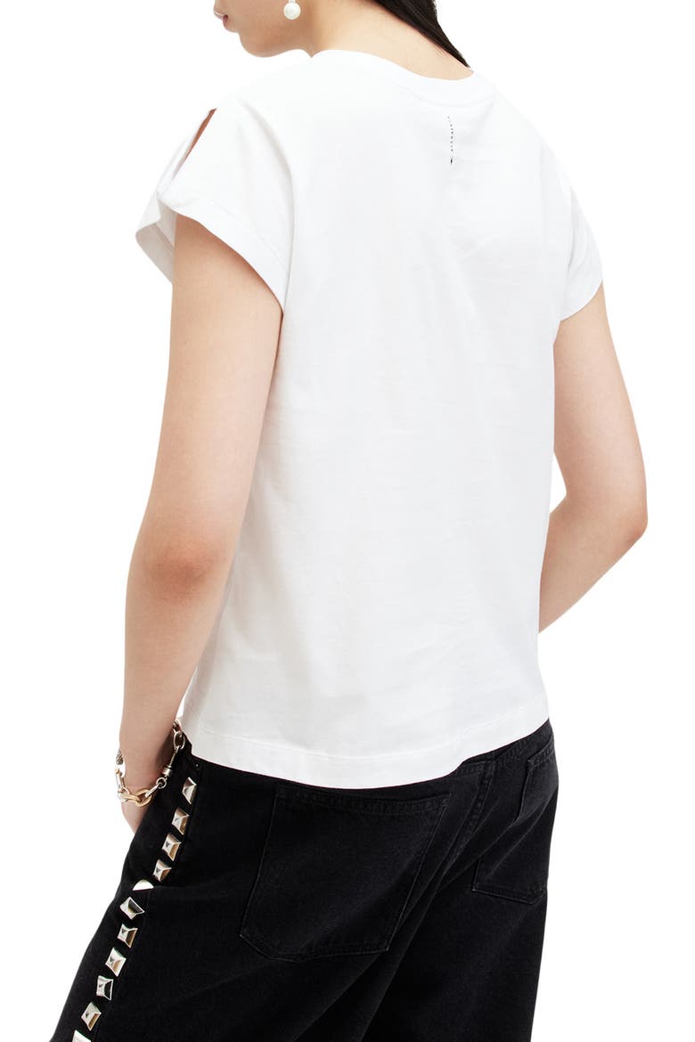 Rue Slit Sleeve Cotton T-Shirt, Alternate, color, OPTIC WHITE