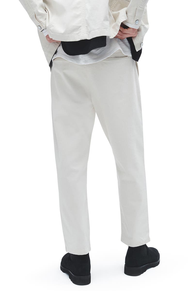 rag & bone Pleated Stretch Cotton Chino Pants, Alternate, color, Turtledove