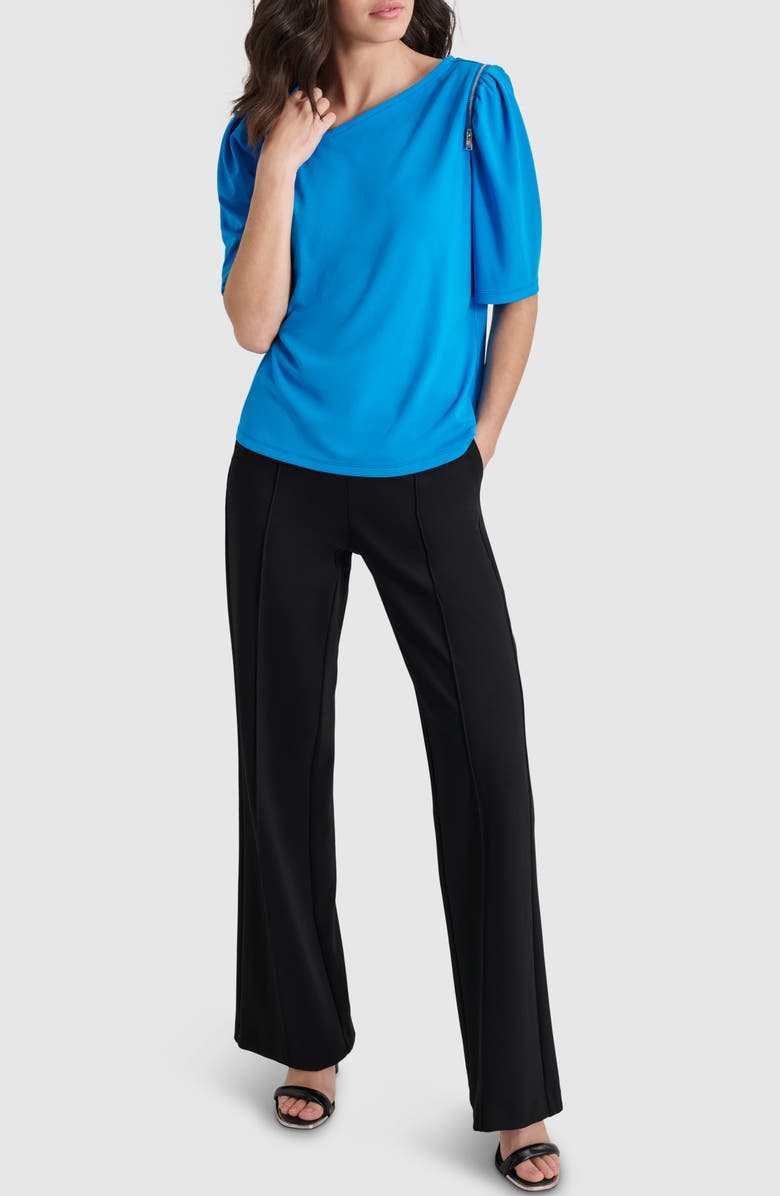 DKNY Asymmetric Neck Covertible Sleeve Top, Alternate, color, 