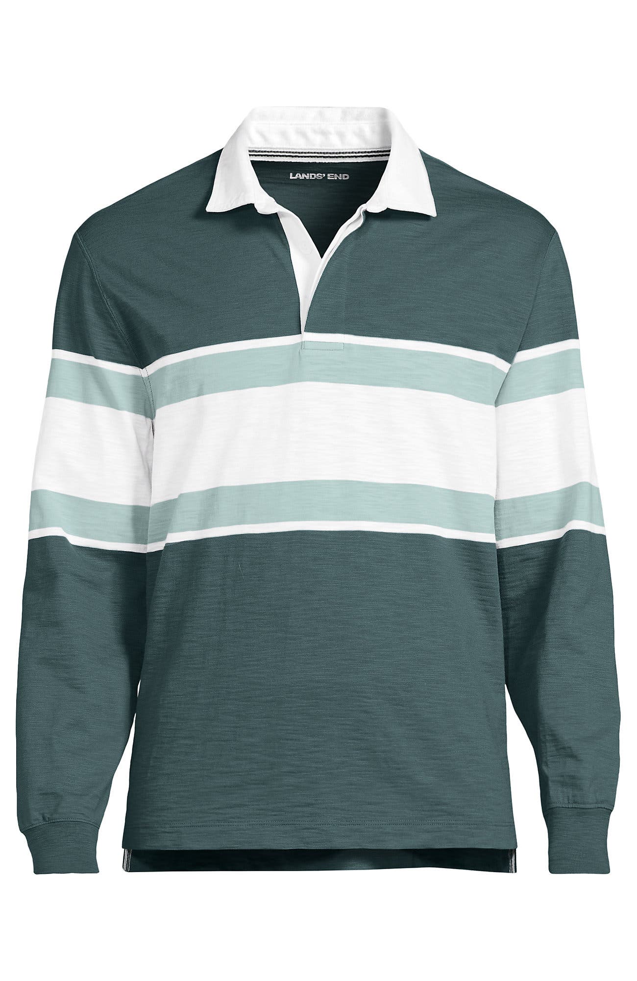 Long Sleeve Textured Rugby Polo