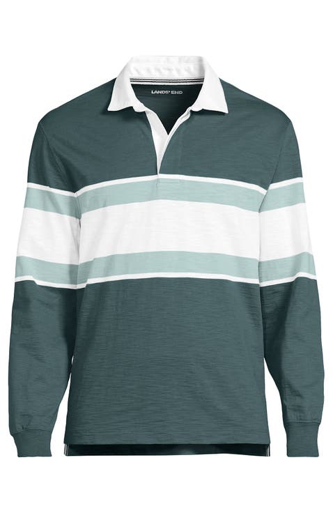 Long Sleeve Textured Rugby Polo