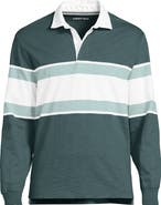 Lands' End Long Sleeve Textured Rugby Polo