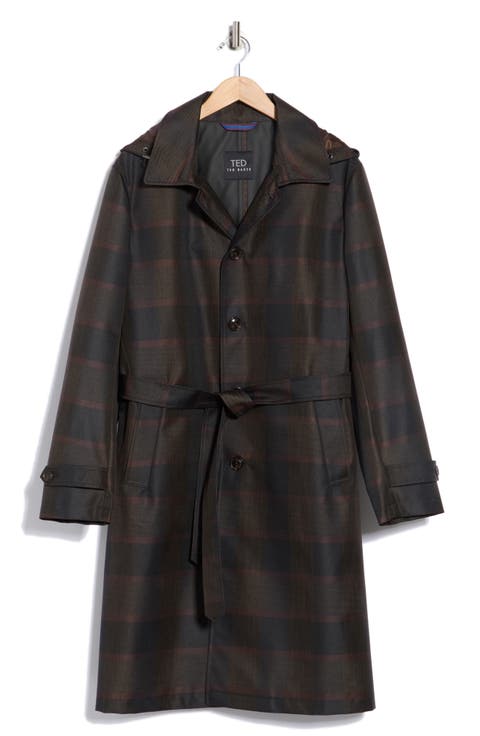 Plaid Rain Trench Coat