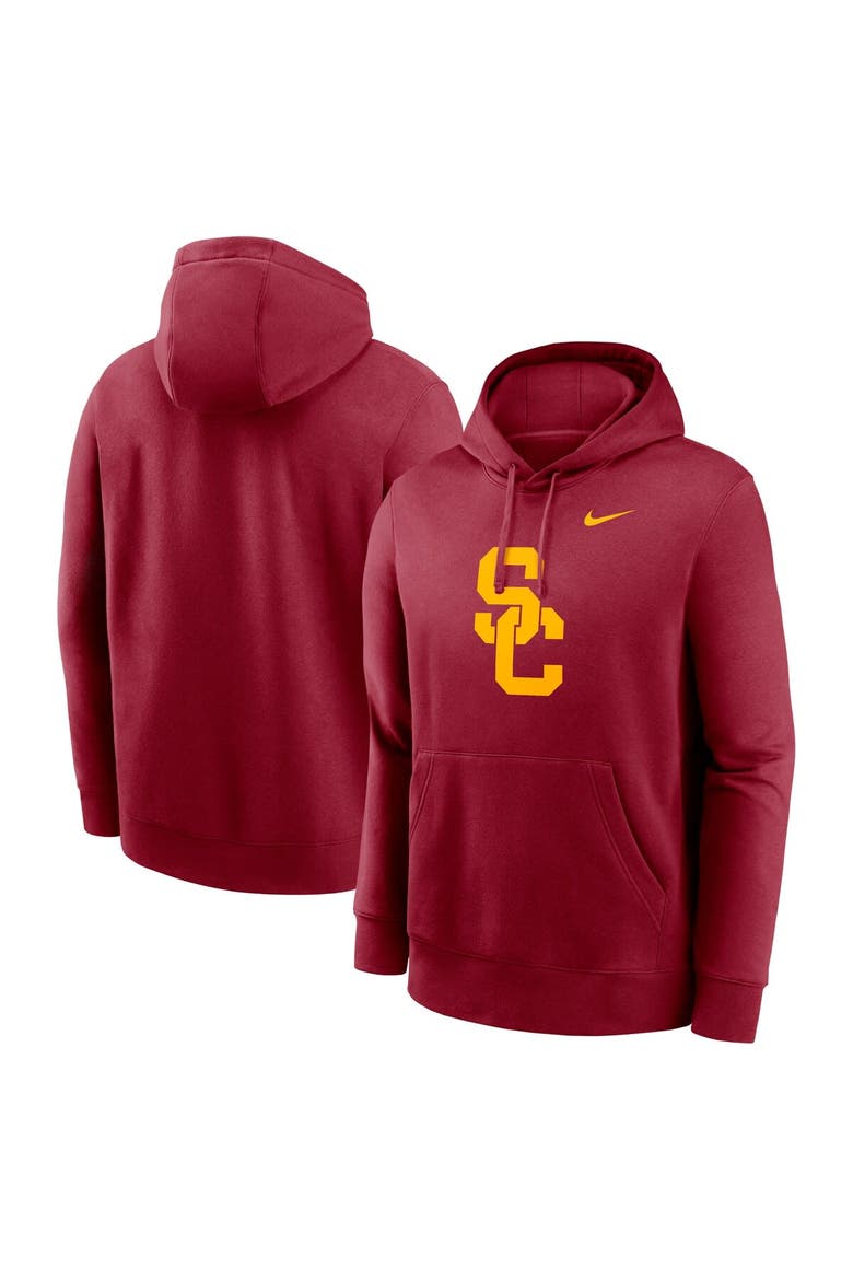 Men's Nike Crimson USC Trojans Primetime Club Fleece Pullover Hoodie, Main, color, Crimson
