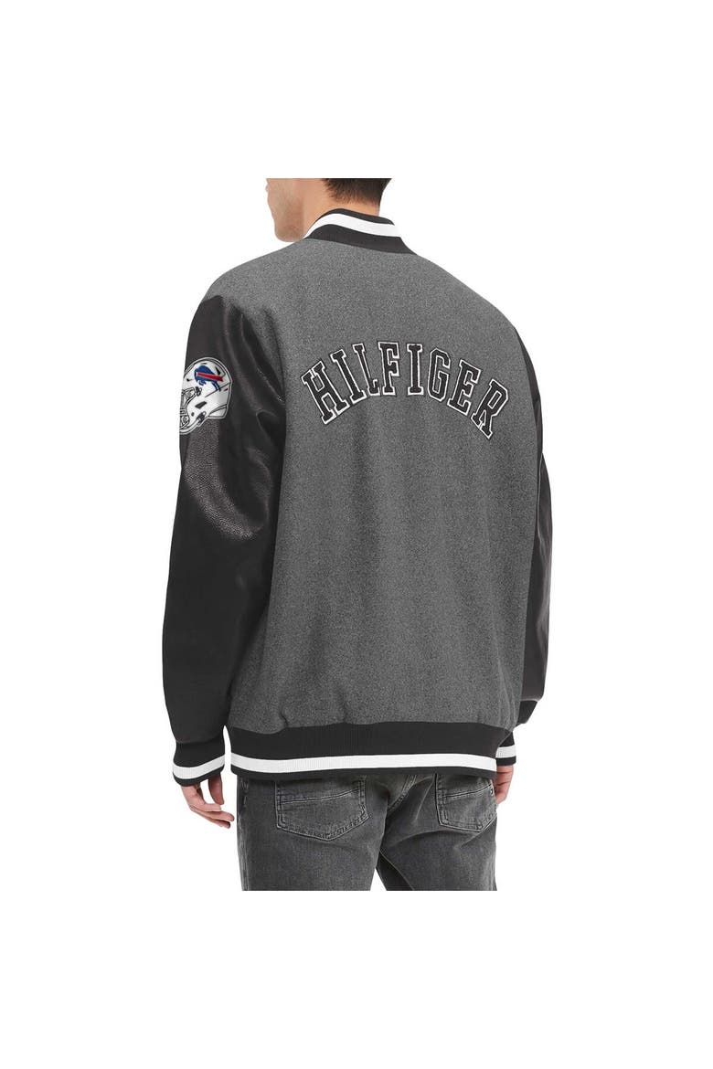 Men's Tommy Hilfiger  Heather Gray/Black Buffalo Bills Gunner Full-Zip Varsity Jacket, Alternate, color, Heather Gray