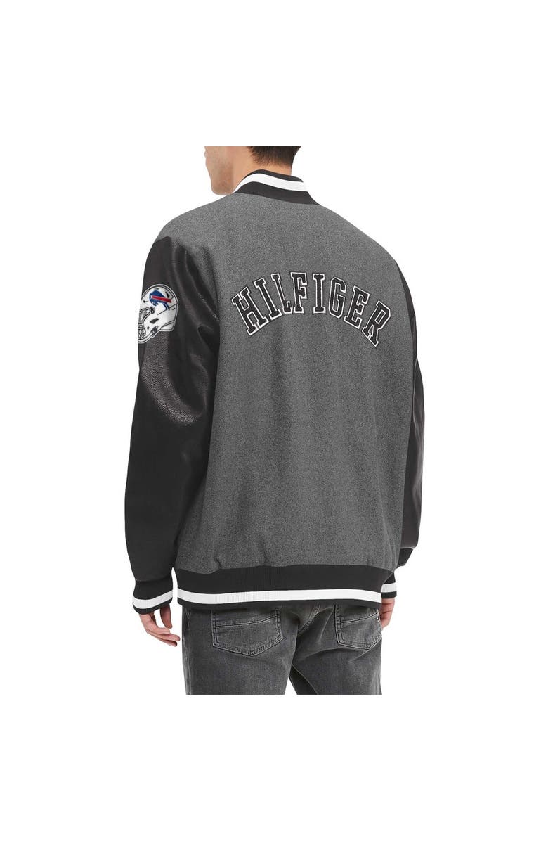 Tommy Hilfiger Men's Tommy Hilfiger  Heather Gray/Black Buffalo Bills Gunner Full-Zip Varsity Jacket, Alternate, color, Heather Gray