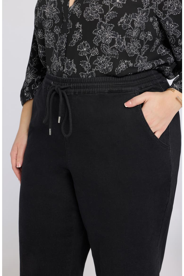 Relaxed Drawstring Wide Leg Jeans, Alternate, color, WASHED BLACK