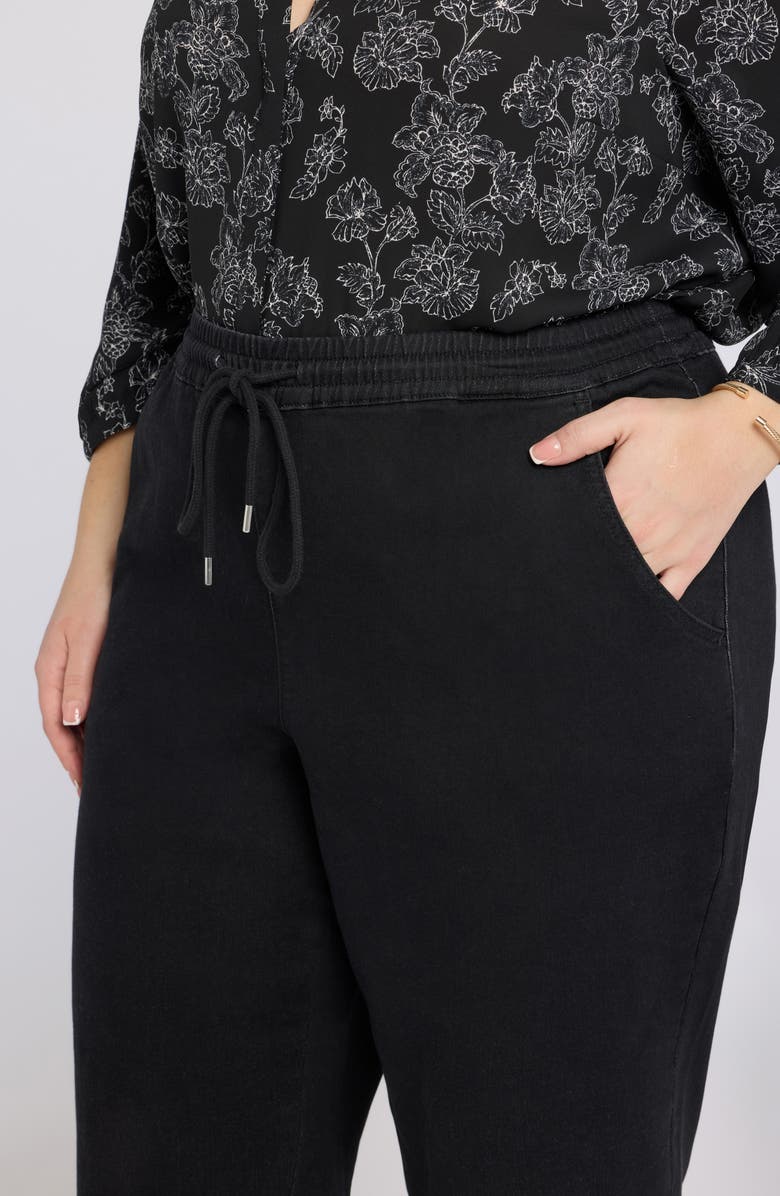 NYDJ Relaxed Drawstring Wide Leg Jeans, Alternate, color, Washed Black