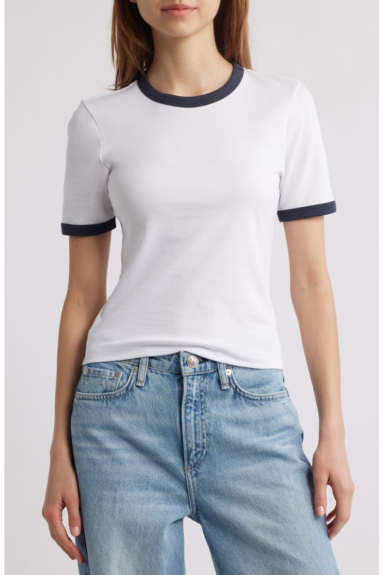 Mia Cotton Ringer T-Shirt, Main, color, WHITE MULTI