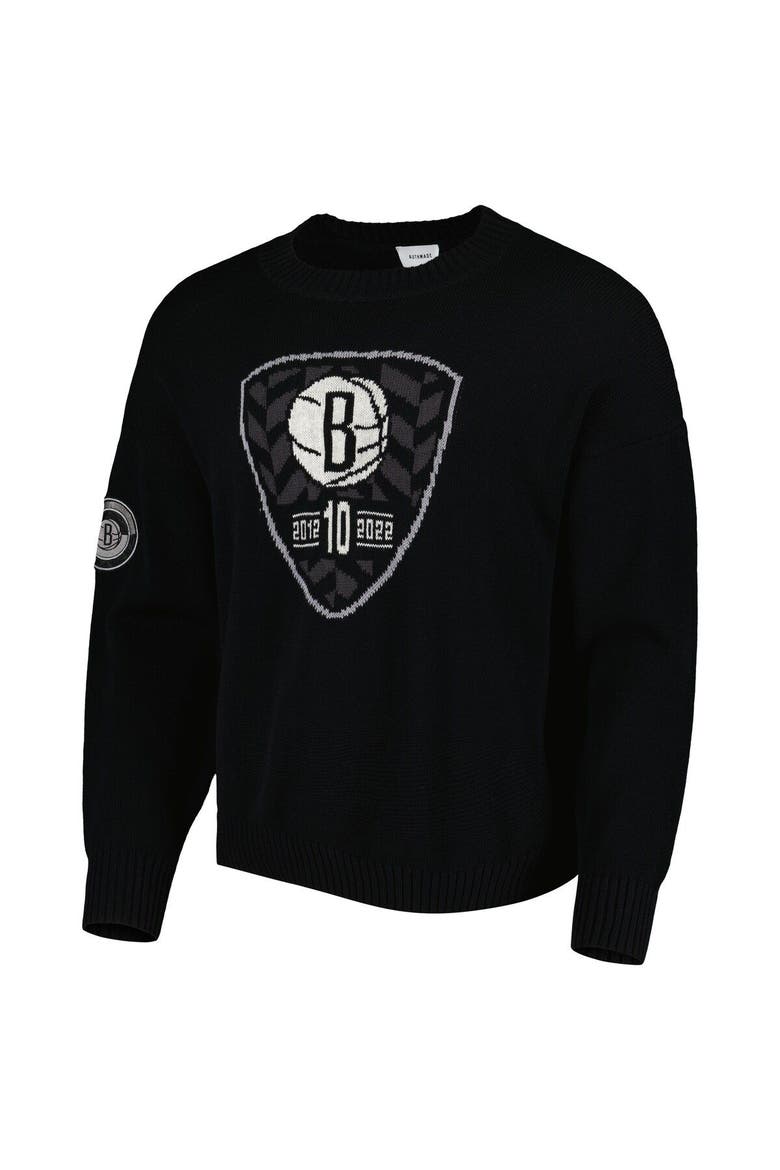 Men's AUTHMADE Black Brooklyn Nets 10th Anniversary Pullover Sweater, Alternate, color, Black