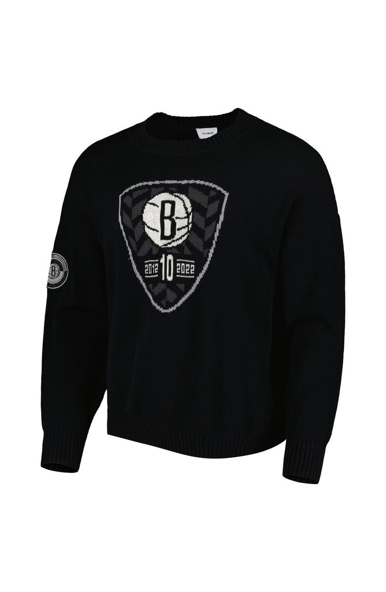 AUTHMADE Men's AUTHMADE Black Brooklyn Nets 10th Anniversary Pullover Sweater, Alternate, color, Black