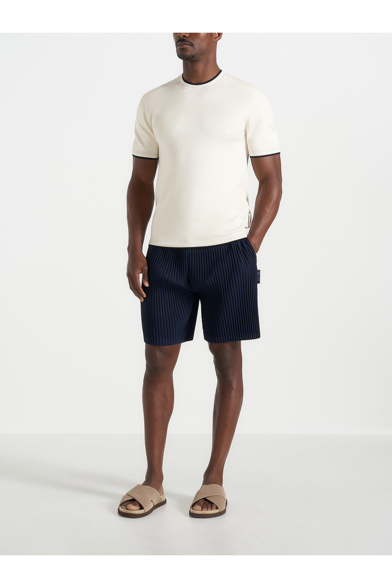 Drew Pleated Shorts, Alternate, color, Navy