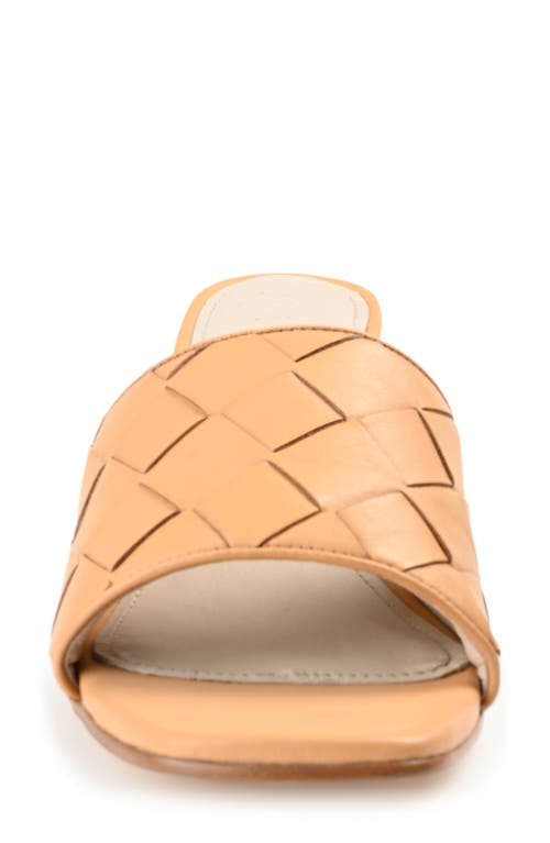 Journee Signature Kellee Woven Leather Sandal In Tan