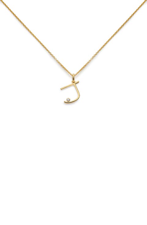 Alphabet Lab Grown Diamond Solitaire Initial Pendant Necklace (Online Trunk Show)