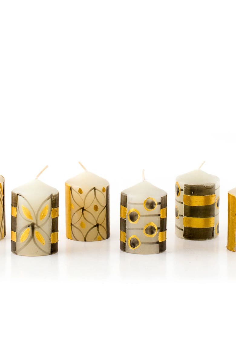 Celebration Painted Voltive Candles - Set of 6, Main, color, Celebration - 2"