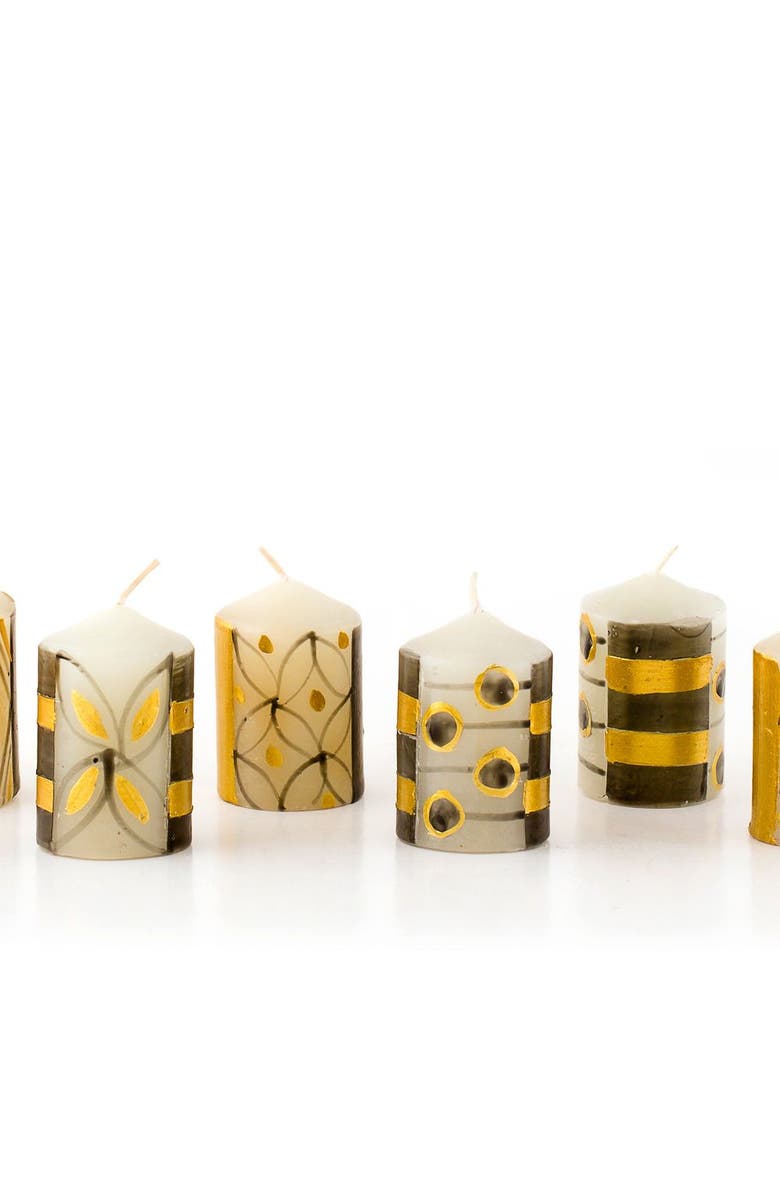 Thumbprint Artifacts Celebration Painted Voltive Candles - Set of 6, Main, color, Celebration - 2"