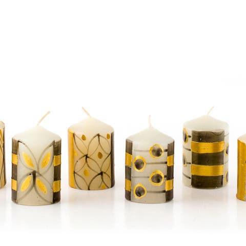 Celebration Painted Voltive Candles - Set of 6