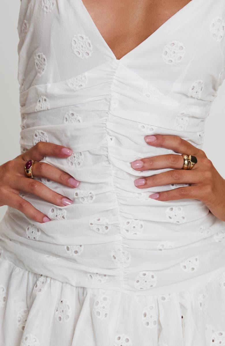 Princess Polly Rothea Eyelet Embroidery Minidress, Alternate, color, White Brodierie