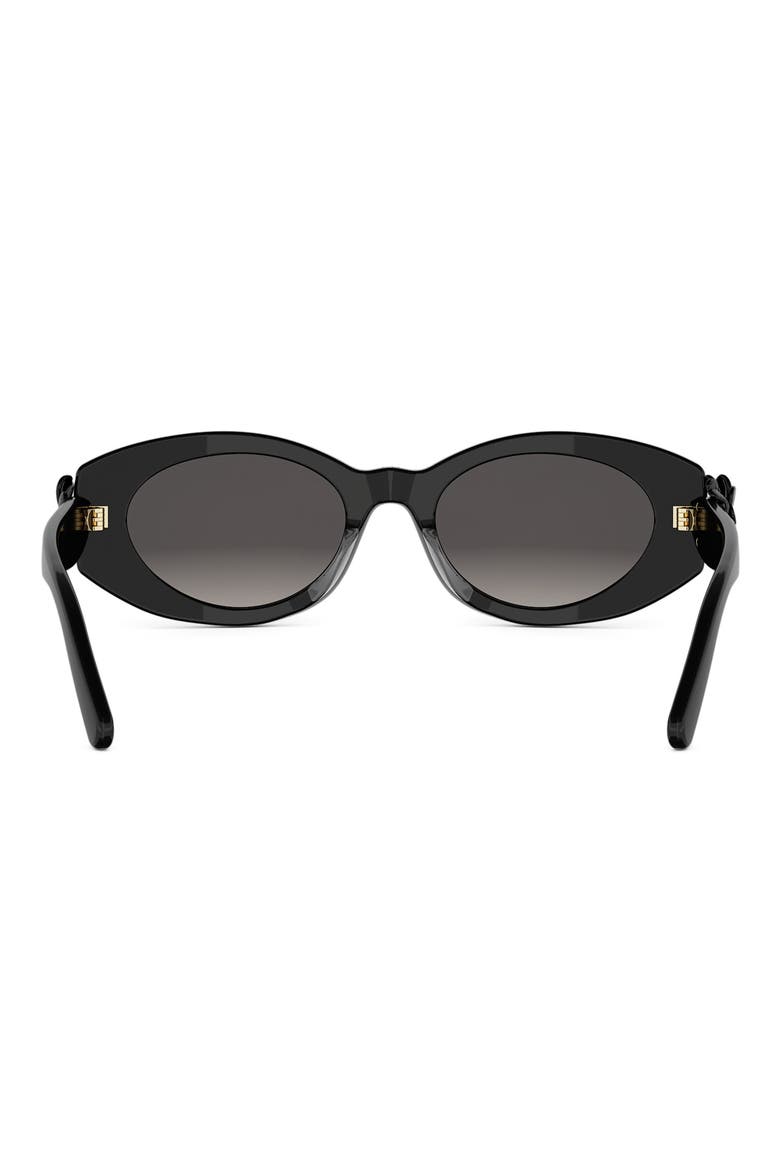 'Dior Clover B1I Oval Sunglasses, Alternate, color, SHINY BLACK / GRADIENT SMOKE