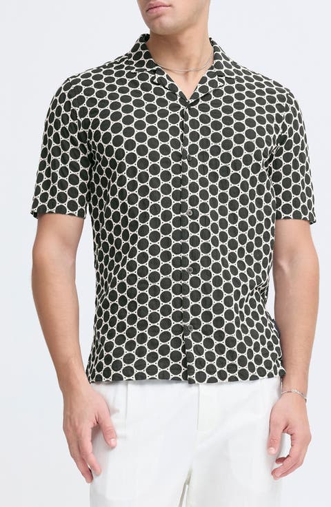 Samwell Embroidered Eyelet Camp Shirt
