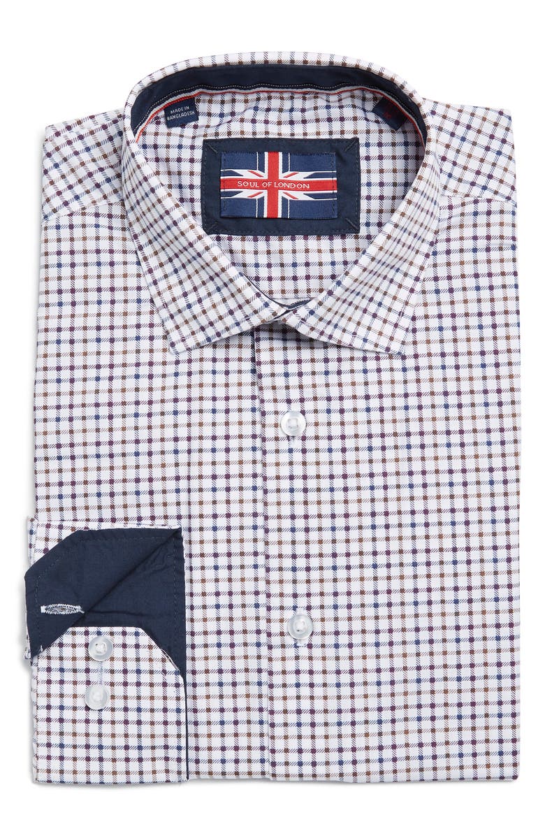 SOUL OF LONDON Sol Check Button-Up Shirt, Main, color,