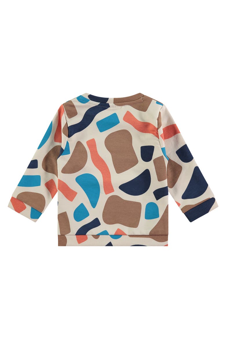 Abstract Print Crewneck Sweatshirt, Alternate, color, Cream