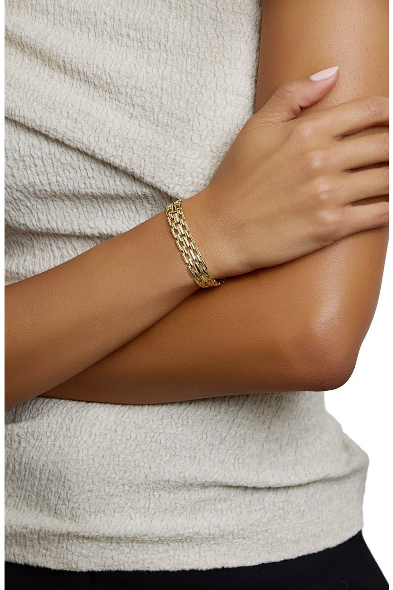 Modern Muse Tile Chain Bracelet, Alternate, color, GOLD