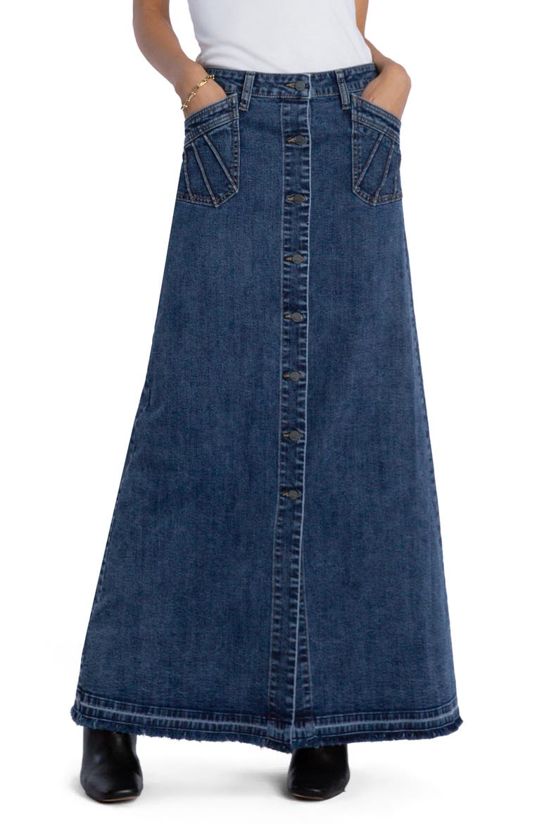 Royal Denim Maxi Skirt, Main, color, IMPERIAL BLUE