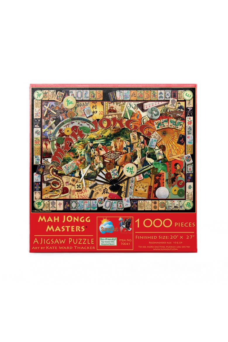 Mah Jongg Masters 1000 piece Jigsaw Puzzle for Adults, Alternate, color, Multicolor