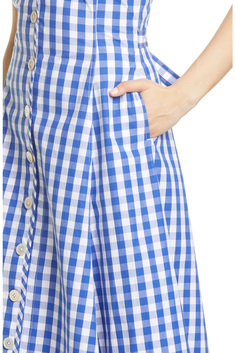 Gingham A-Line Dress, Alternate, color, 637B ROYAL/ WHITE
