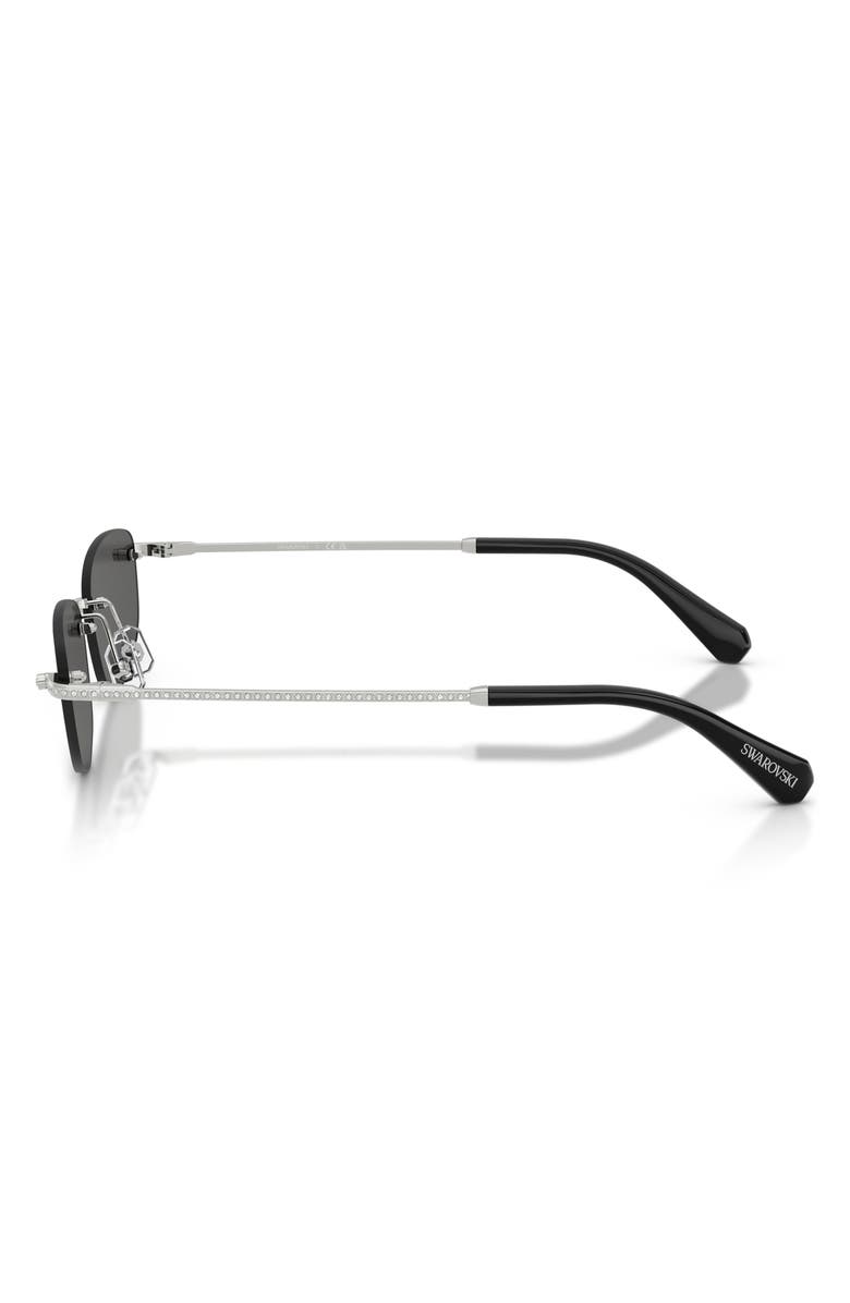 Swarovski 57mm Irregular Sunglasses, Alternate, color, Silver / Dark Grey