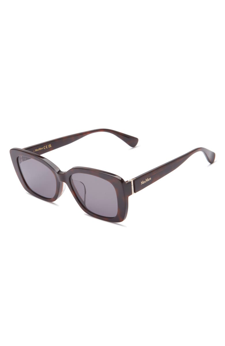 Max Mara 55mm Round Sunglasses, Alternate, color, Dark Havana / Smoke