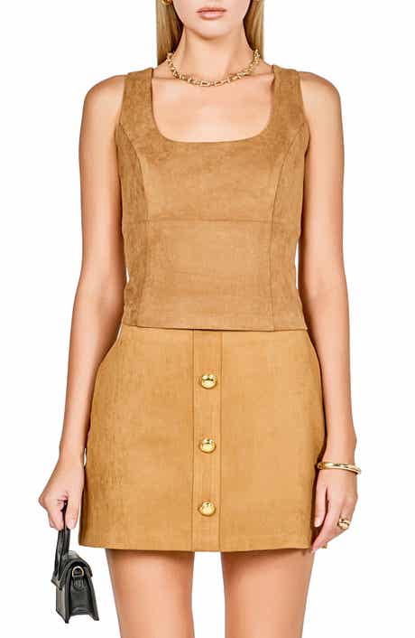 Faux Suede Sleeveless Top