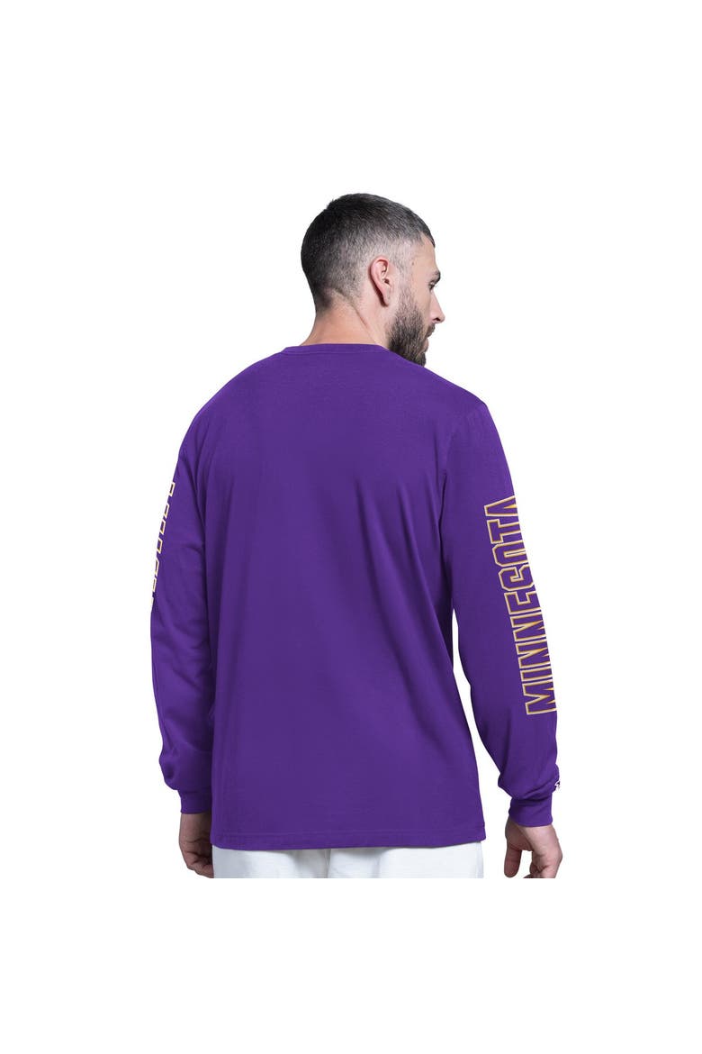 Men's Starter Purple Minnesota Vikings Clutch Hit II Long-Sleeve T-Shirt, Alternate, color, Purple