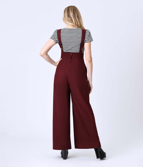Unique Vintage Wide Leg Rochelle Suspender Pants In Black