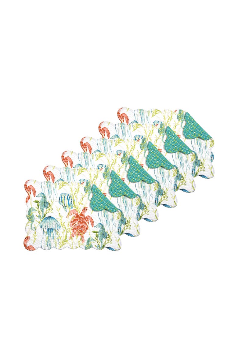 Paradise Sound Placemats, Set of 6, Alternate, color, Blue