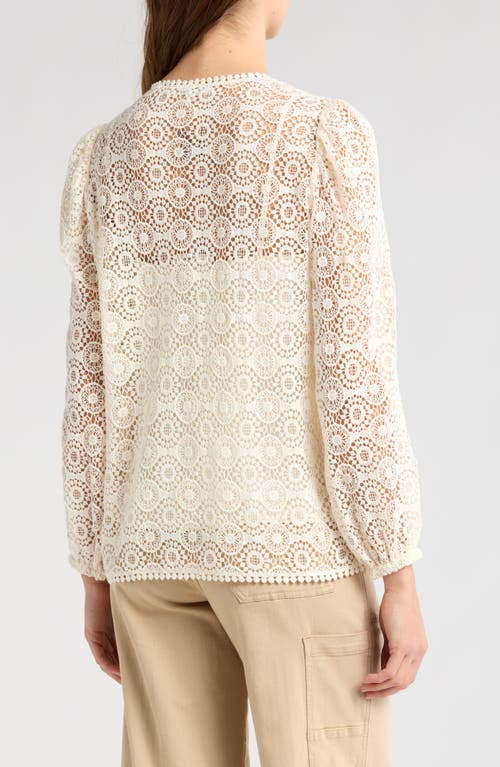 Frame Cotton Crocheted Lace Blouse In Cream
