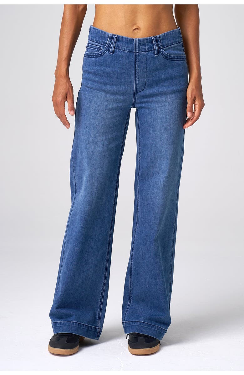 Franne Golde Effortless Wide Leg Jean, Main, color, Classic Wash